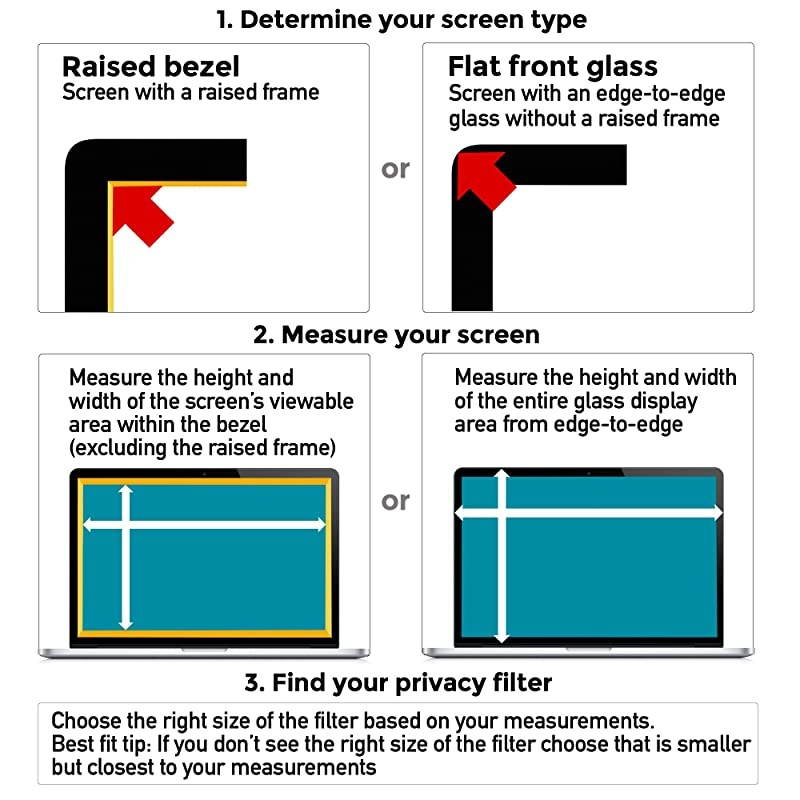 inch Laptop Privacy Screen Filter for 1610 Widescreen Monitor Premium Quality AntiGlare Laptop Screen Protector AntiScratch UV and Blue Light Screen Protector