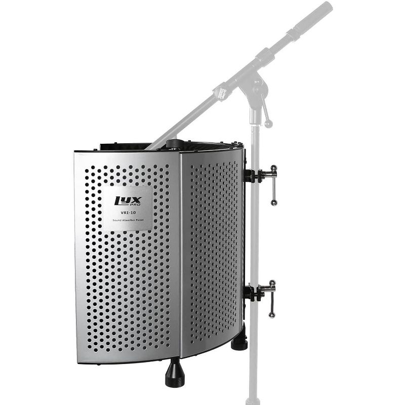 LyxPro VRI-10 Vocal Sound Absorbing Shield For Studio Home And Office Recording Acoustic Isolation Microphone Foam Panel Shield &ndash; Portable And Adjustable Stand Mount or Desktop Use
