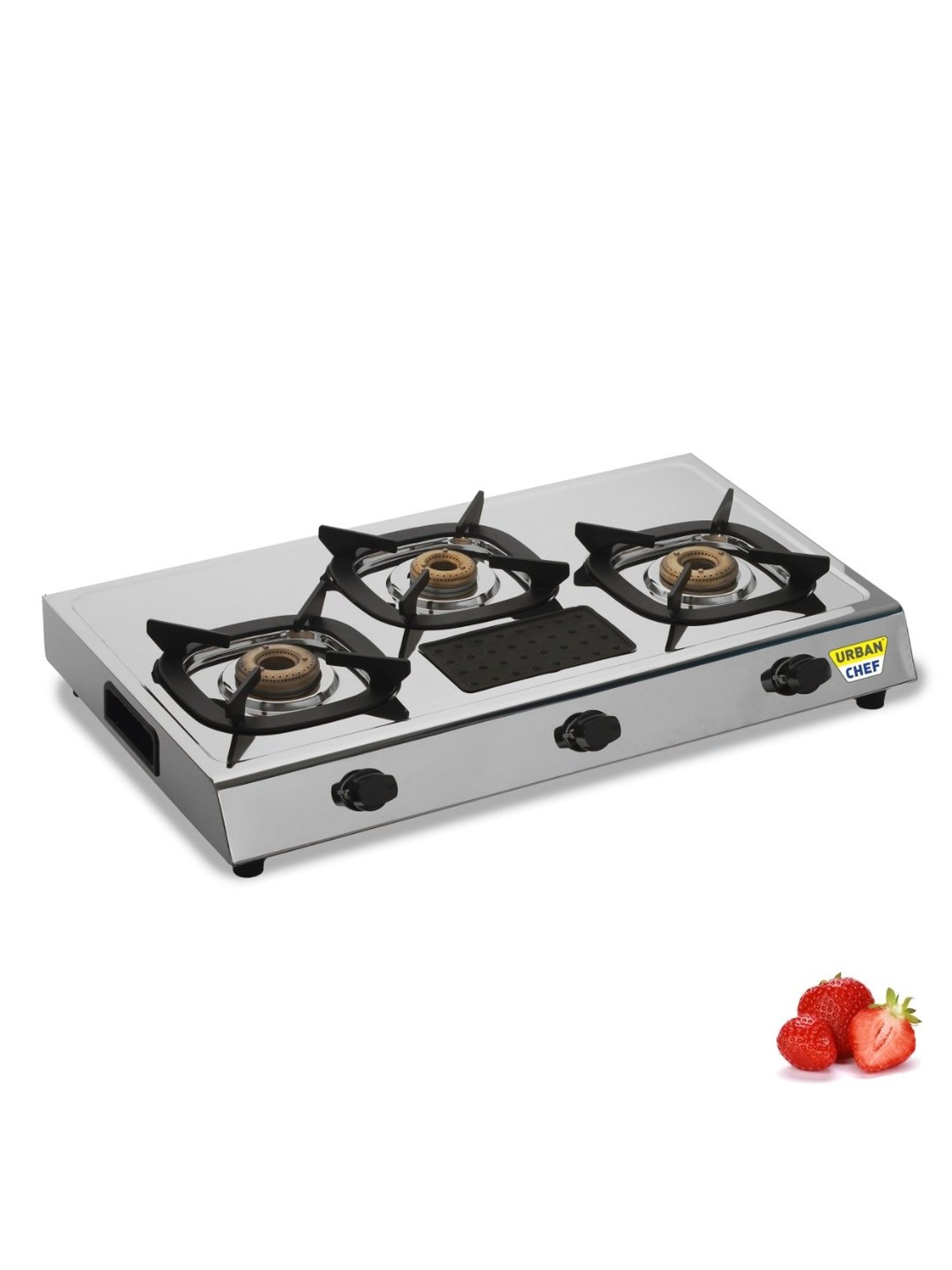 Urban Chef Gas Stove with 3 Burners ( Silver/Black )