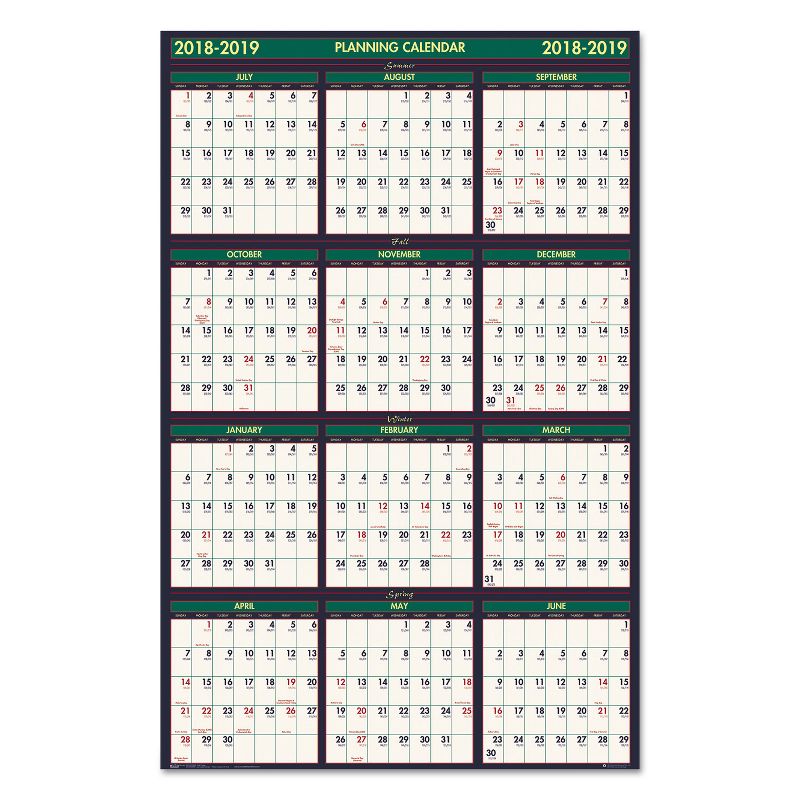 House Of Doolittle Recycled 4 Seasons Reversible Business/Academic Calendar 24 x 37 2019-2020 391