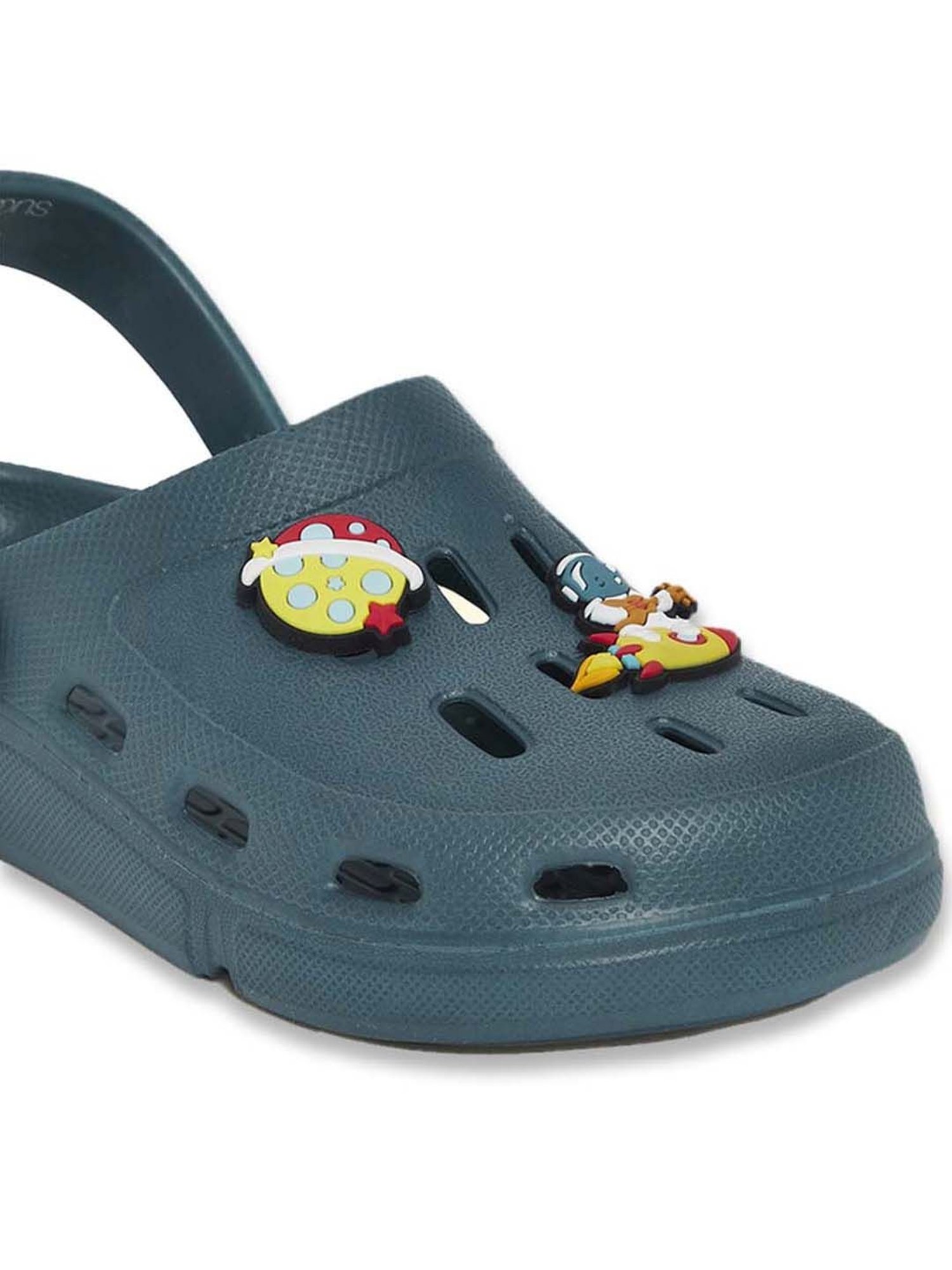 Yellow by Westside Blue & Grey Slingback Slides