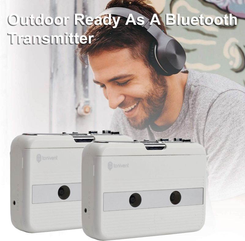 Bluetooth Transmitter Walkman Stereo Cassette Player with FM Radio Auto-revers function Personal Bluetooth Cassette Player Transmit Tape Music to Bluetooth Earphone or Speaker