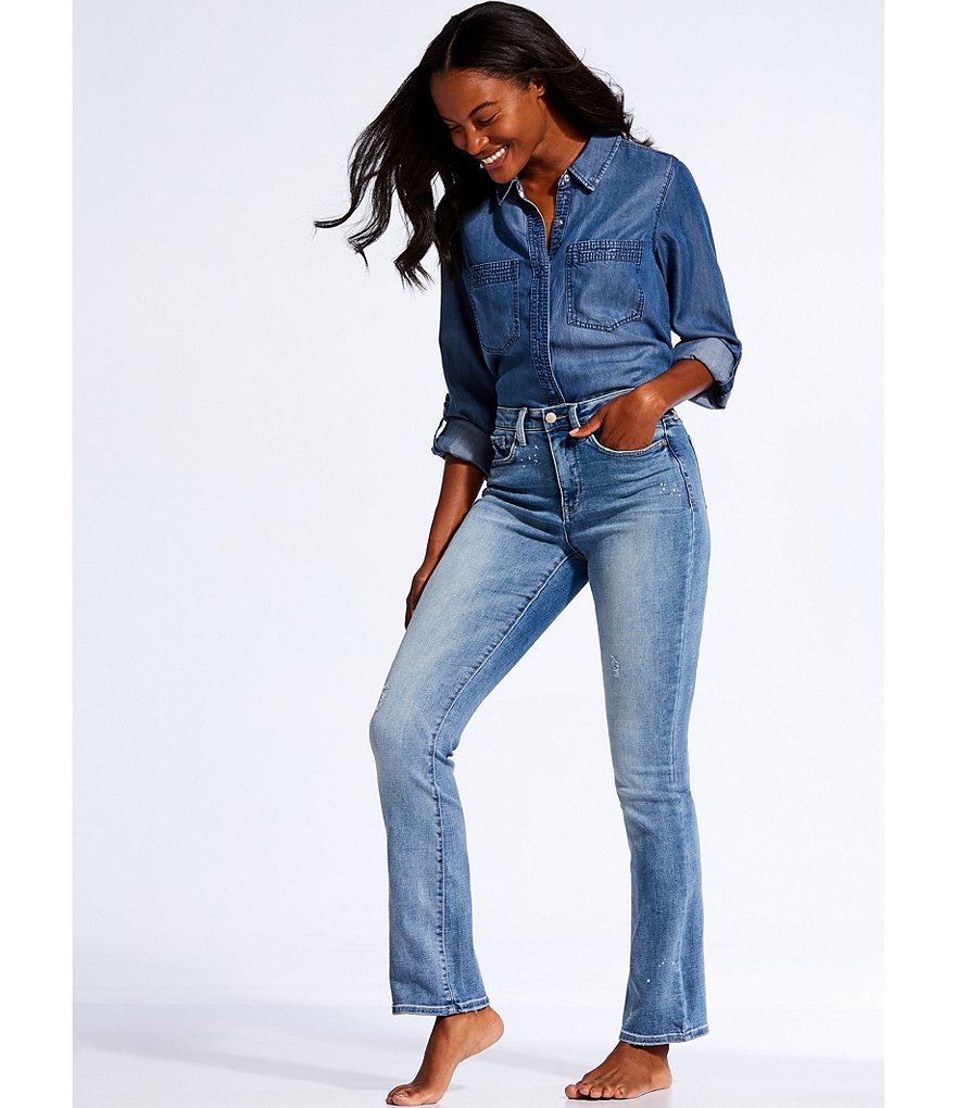 NYDJ Bleach Spot Detail Slim Bootcut Jeans