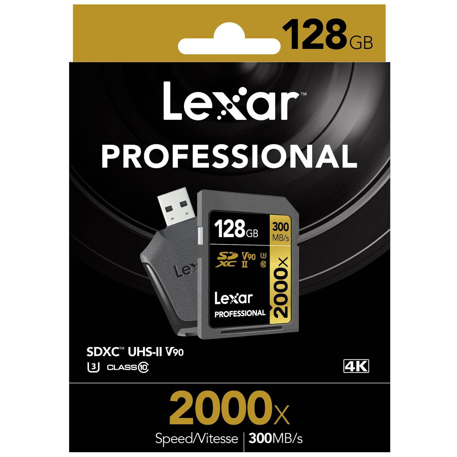Lexar 128GB PRO SDHC 2000X RDR UII BL NA