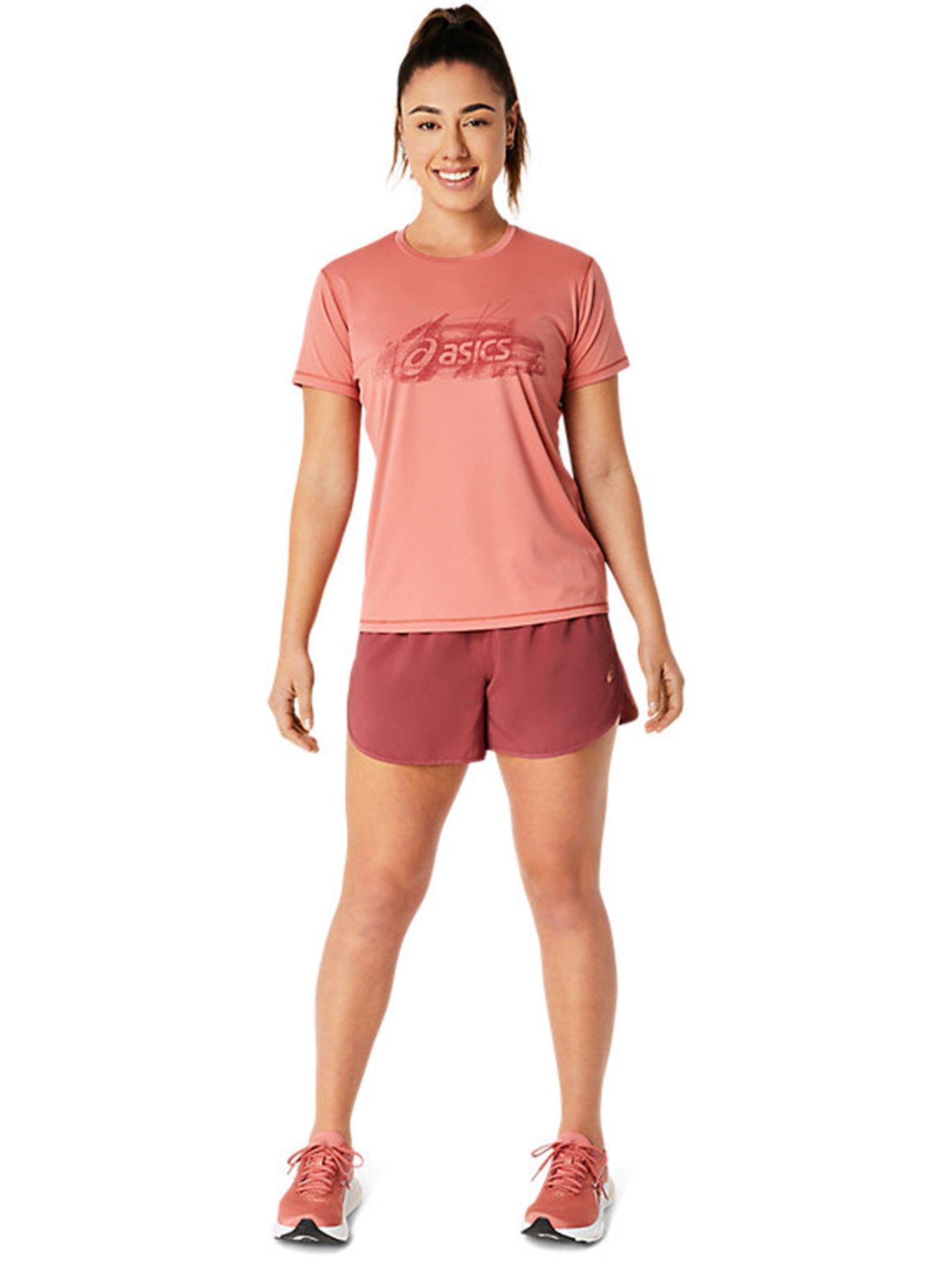 Asics Nagino Graphic Run SS Red Printed T-Shirt