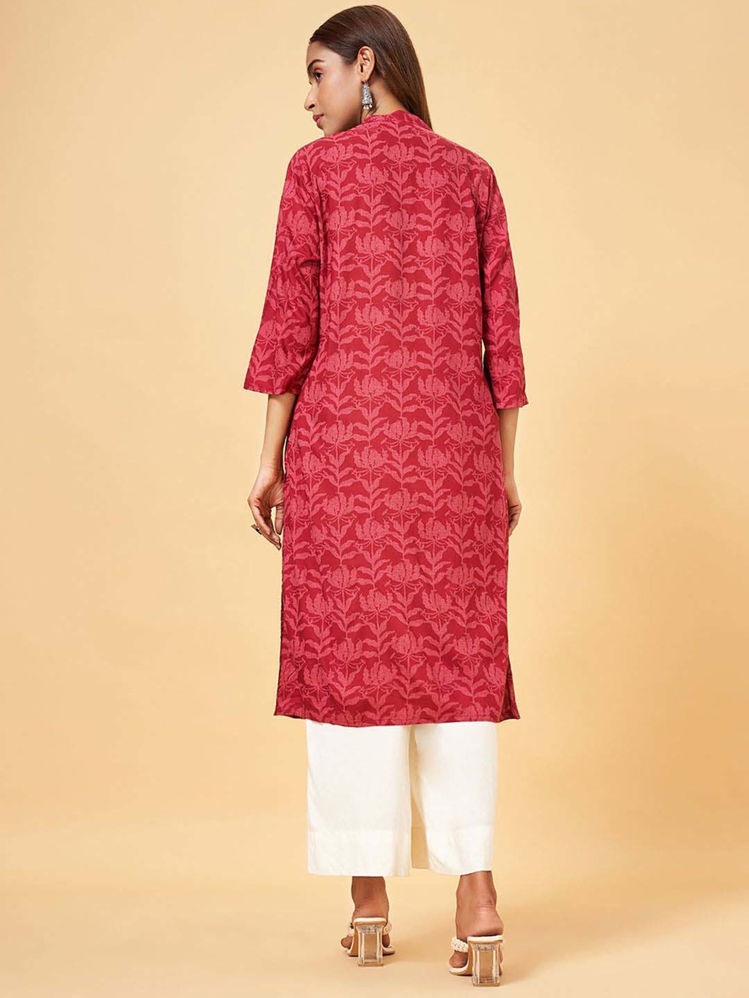 Rangmanch by Pantaloons Rumba Red Printed Straight Kurta