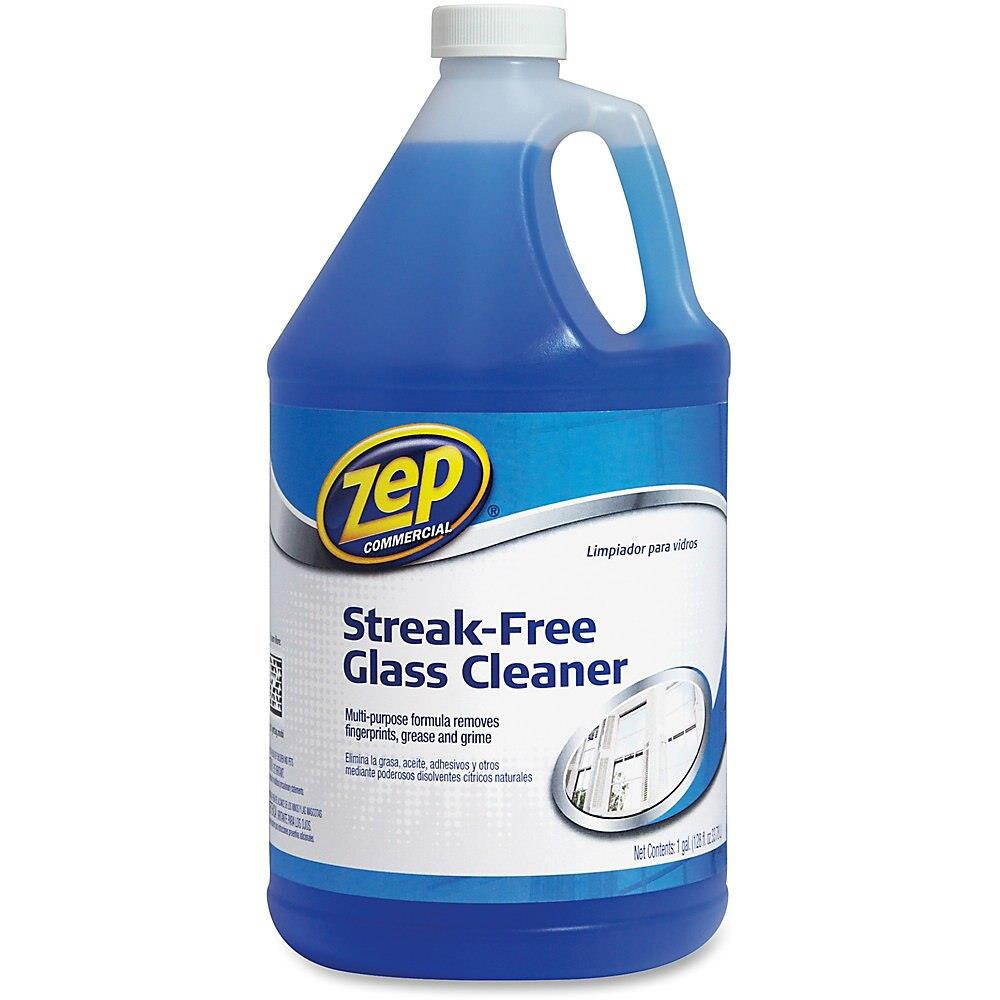 Zep Commercial Streak-free Glass Cleaner - Liquid - 1 gal (128 fl oz) - 4 / Carton - Blue