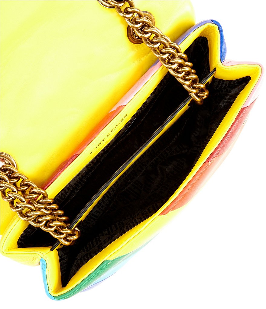 Kurt Geiger London Kensington Rainbow Straw Flap Floral Shoulder Bag