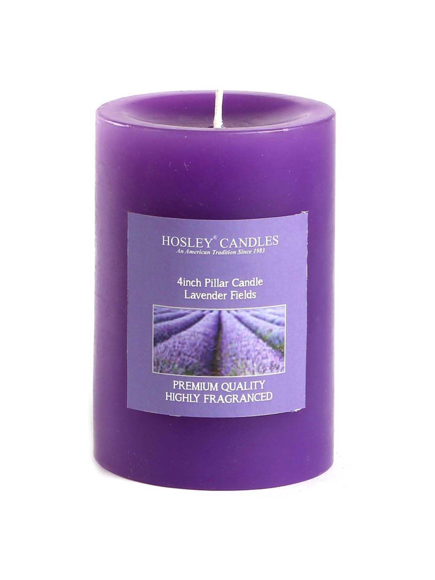 HOSLEY Purple Wax Pillar Candle - Set of 2