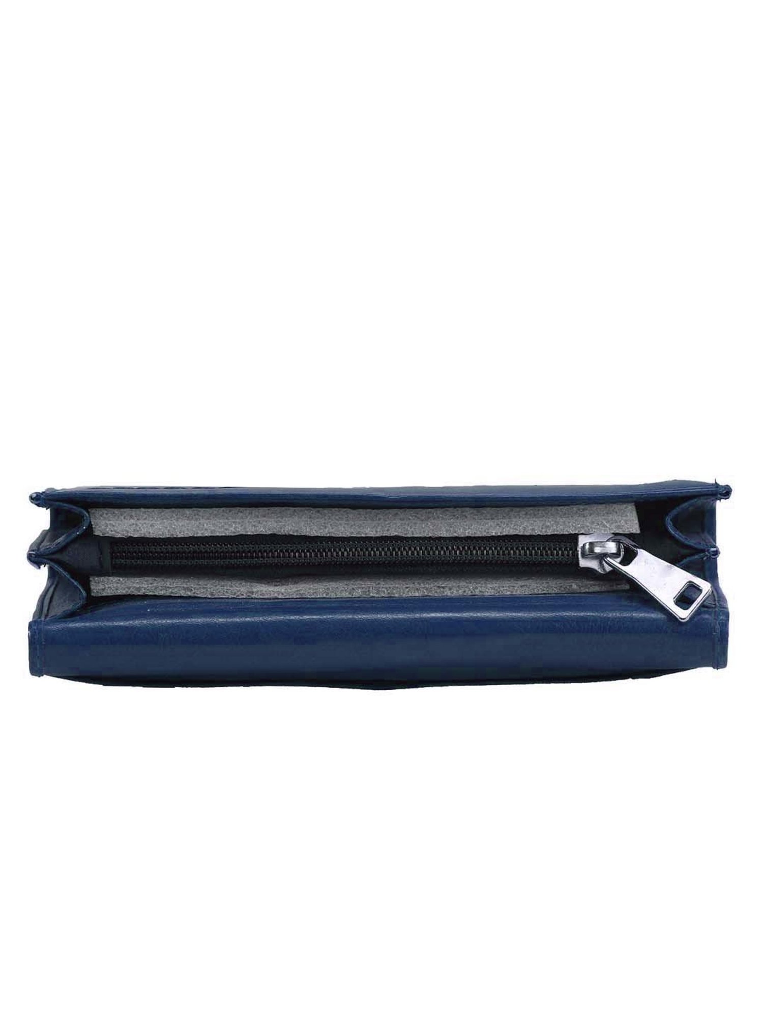 Abeeza Blue Textured Leather Large Clutch