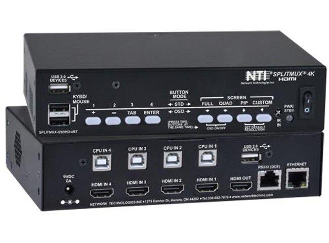 NTI SPLITMUX-USB4K-4RT 4K HDMI Quad Screen Splitter/Multiviewer w/2-Yr Warranty