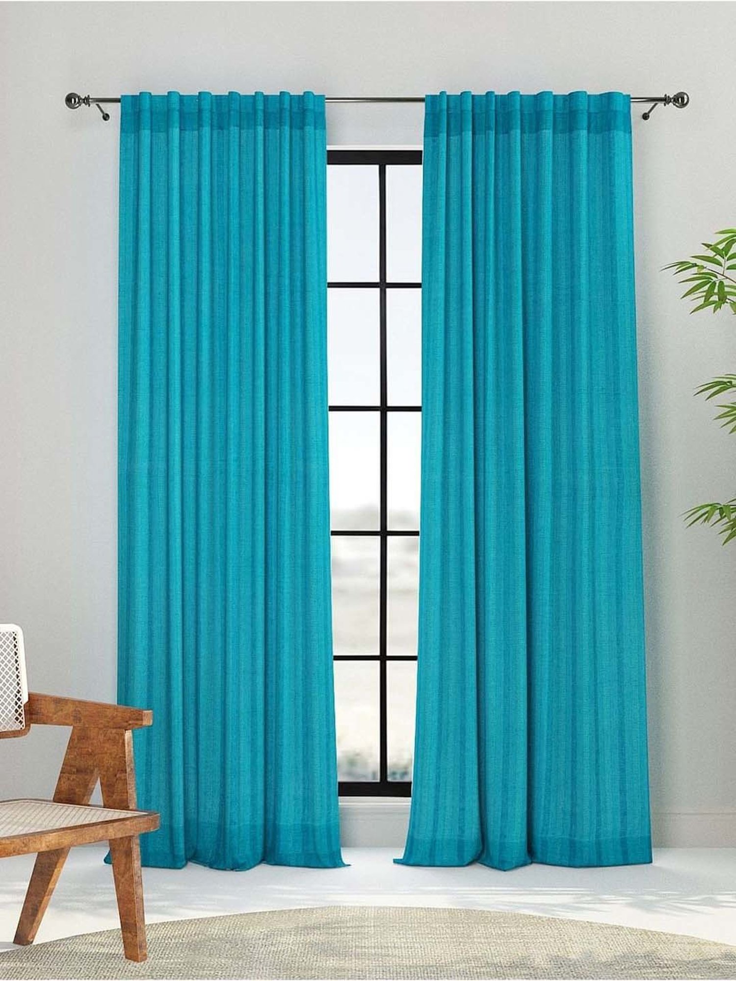 Fabindia Marika Blue Cotton 160 GSM Cushions