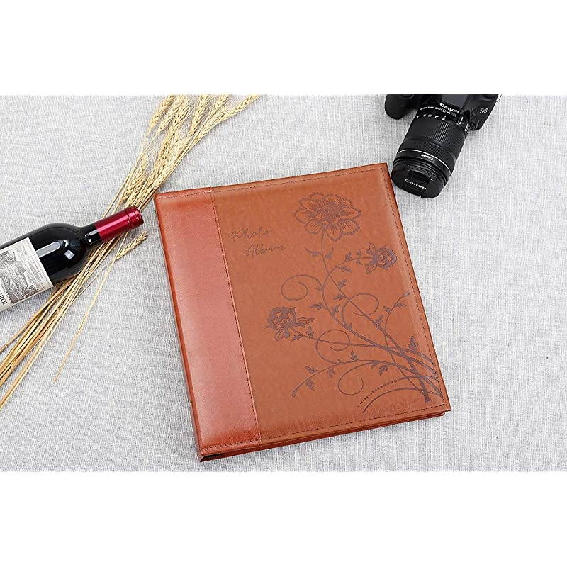 Photo Album 4x6 1000 Photos, Large Capacity Wedding Family Leather Cover Picture Albums Holds Horizontal and Vertical 4x6 Photos with Black Pages(Brown)
