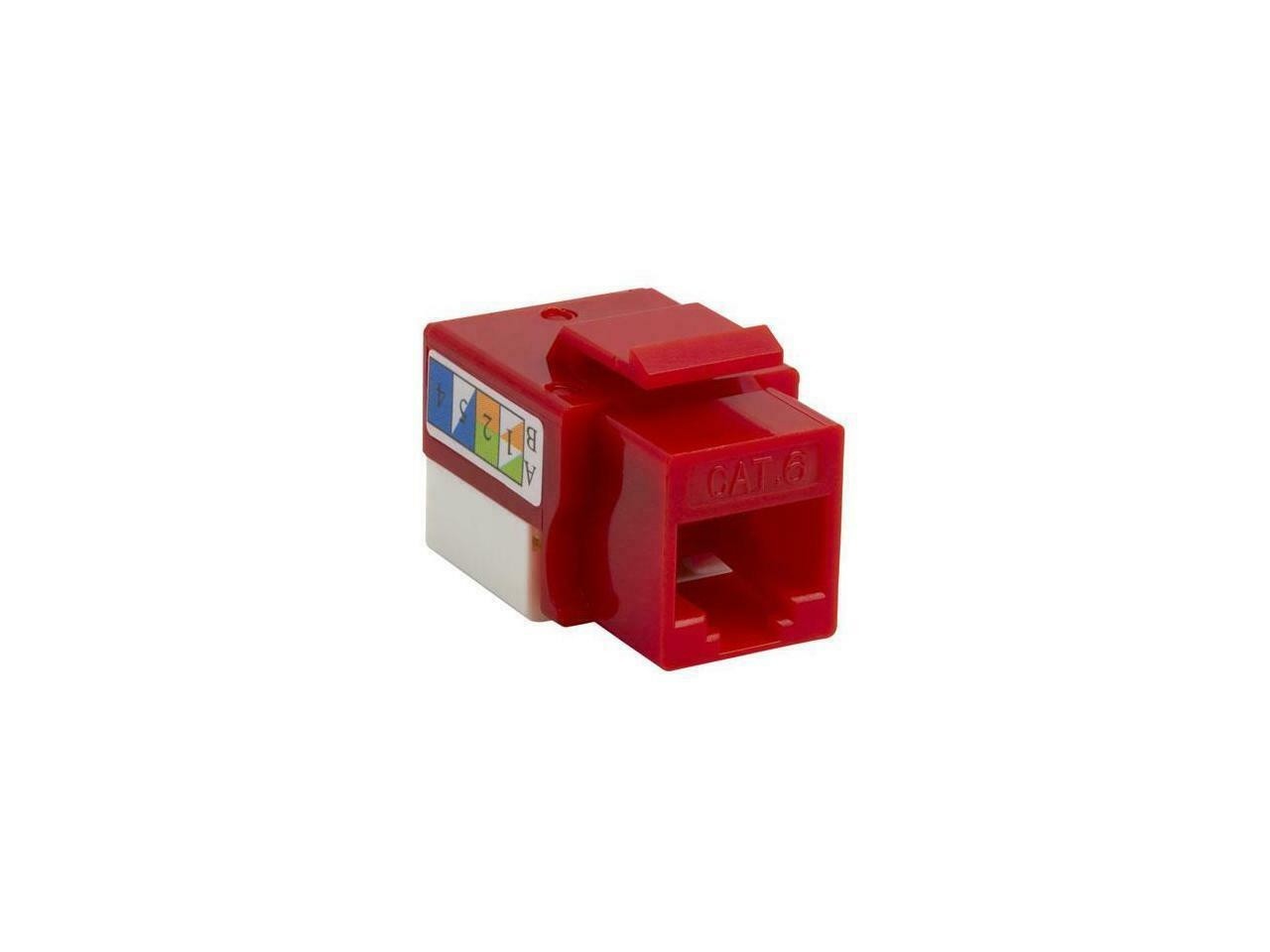 Cat6 110 Style Punch Down Keystone Jack 90 Degree - Red