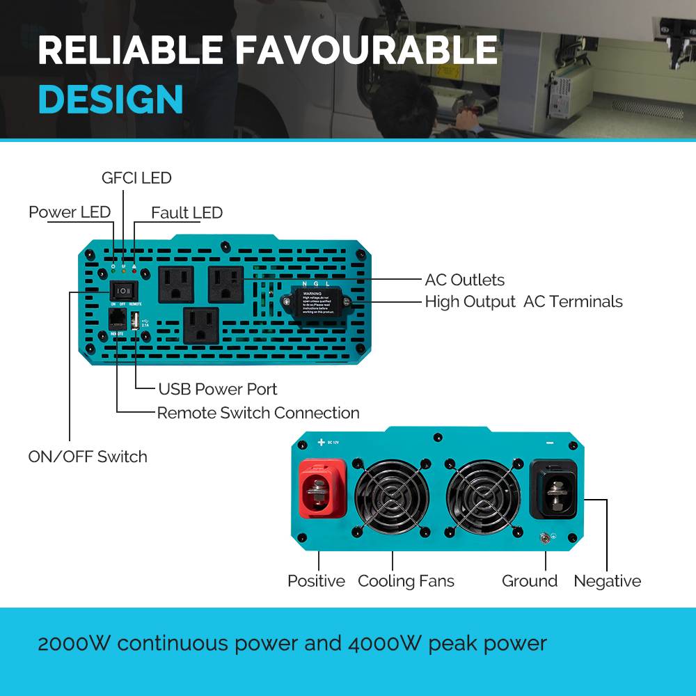 Renogy 3000W 12V Pure Sine Wave Inverter