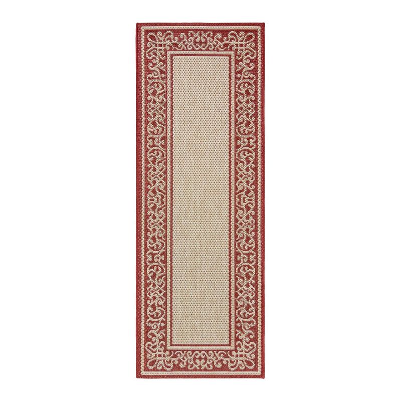 8' x 10' Le Soleil Outdoor Rug Black/Ivory - Linon