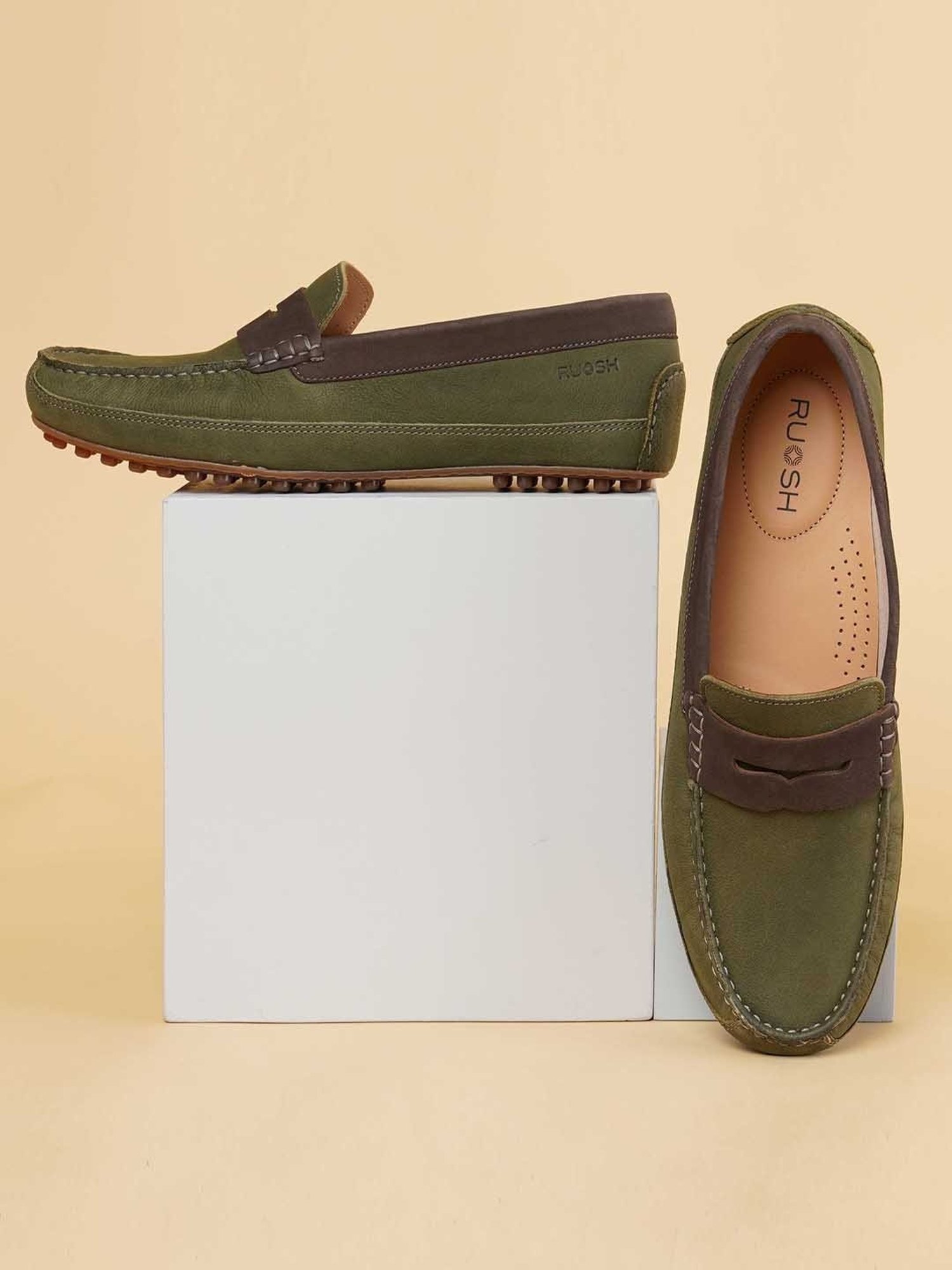 Ruosh Men's Green Casual Loafers