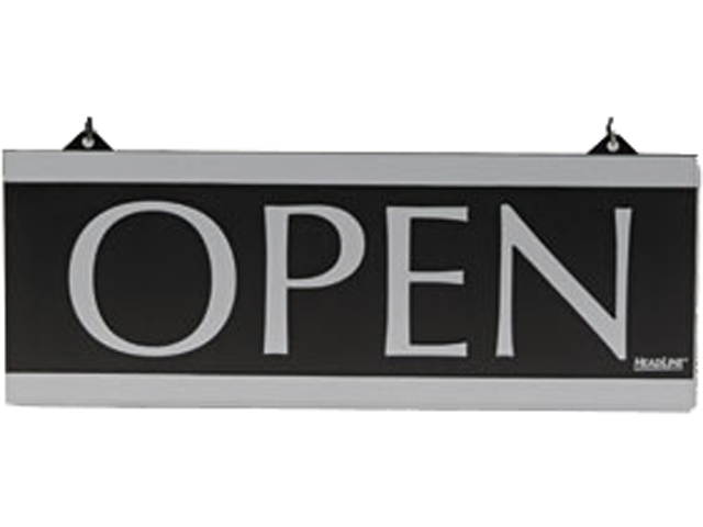 Headline Sign 4246 Century Series Reversible Open/Closed Sign, w/Suction Mount, 13 x 5, Black