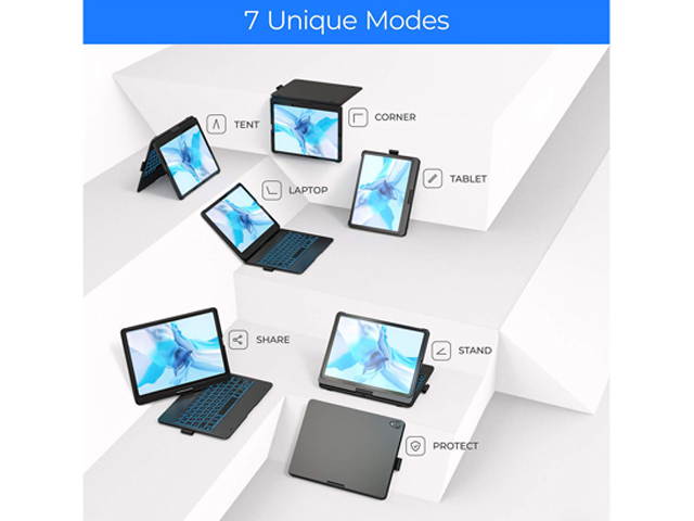 Typecase iPad Pro 11 2018 Keyboard Case with 360 Degree Hinge and Backlit Keys, Black