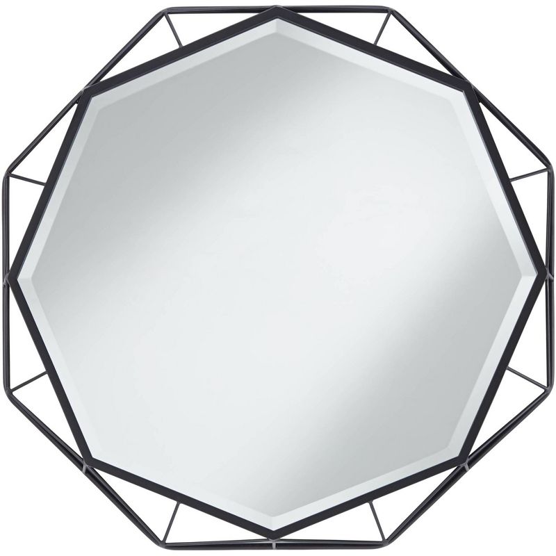 Uttermost Solanna Matte Black 30" x 30" Octagonal Wall Mirror