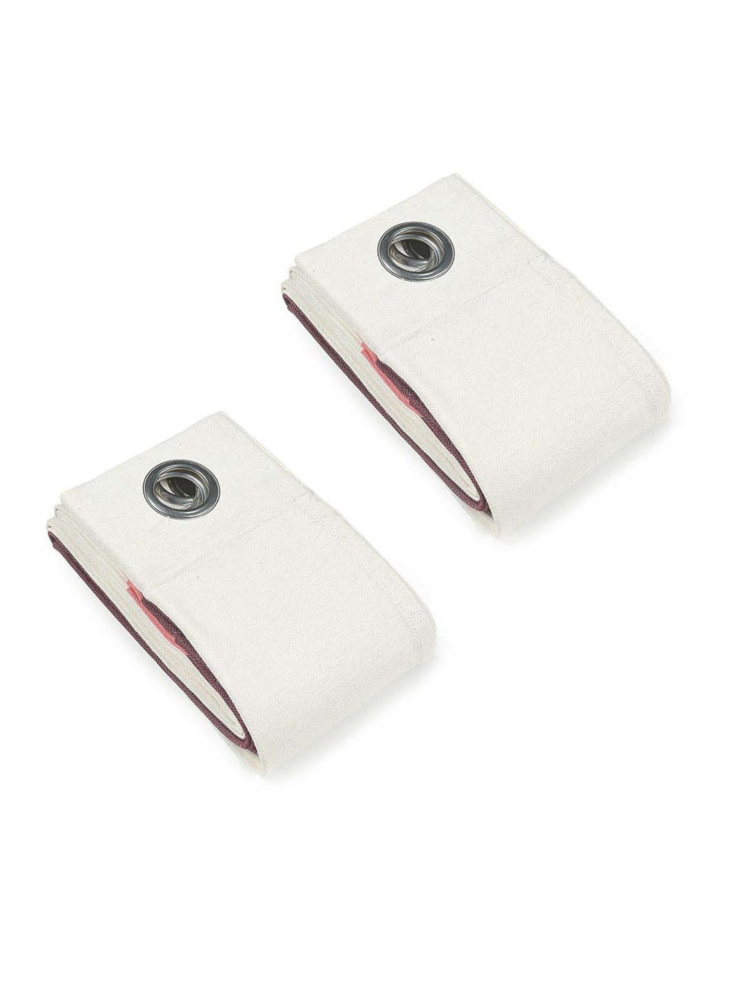 Saralhome Awning Cotton Long Door Curtains 2pc, Maroon. 4X9 Feet