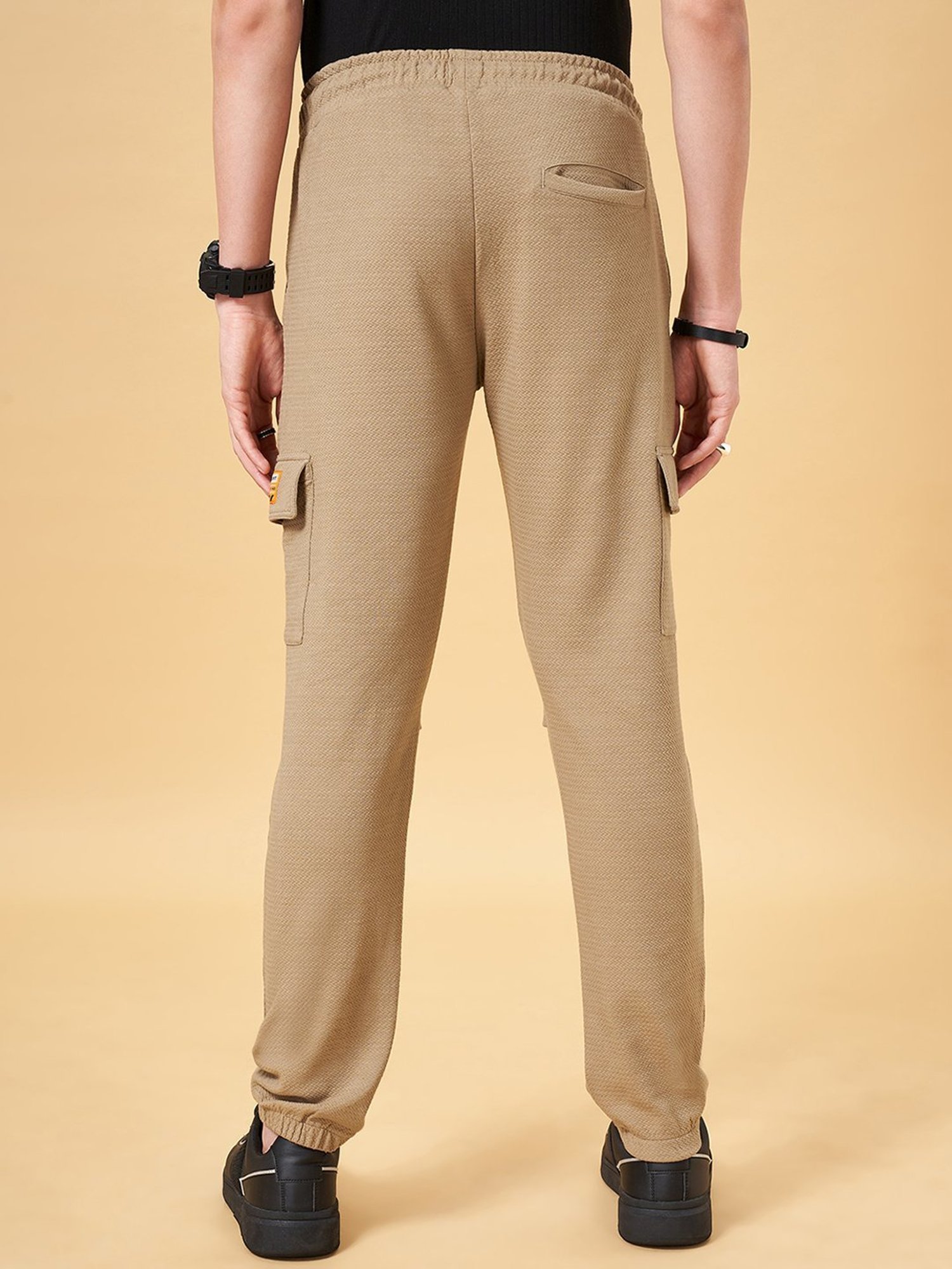 Street 808 by Pantaloons Golden Brown Regular Fit Joggers