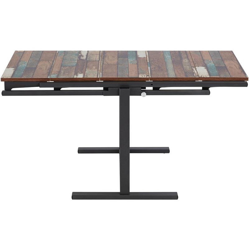 55 Downing Street Distressed Walnut Convertible Bookshelf Dining Table