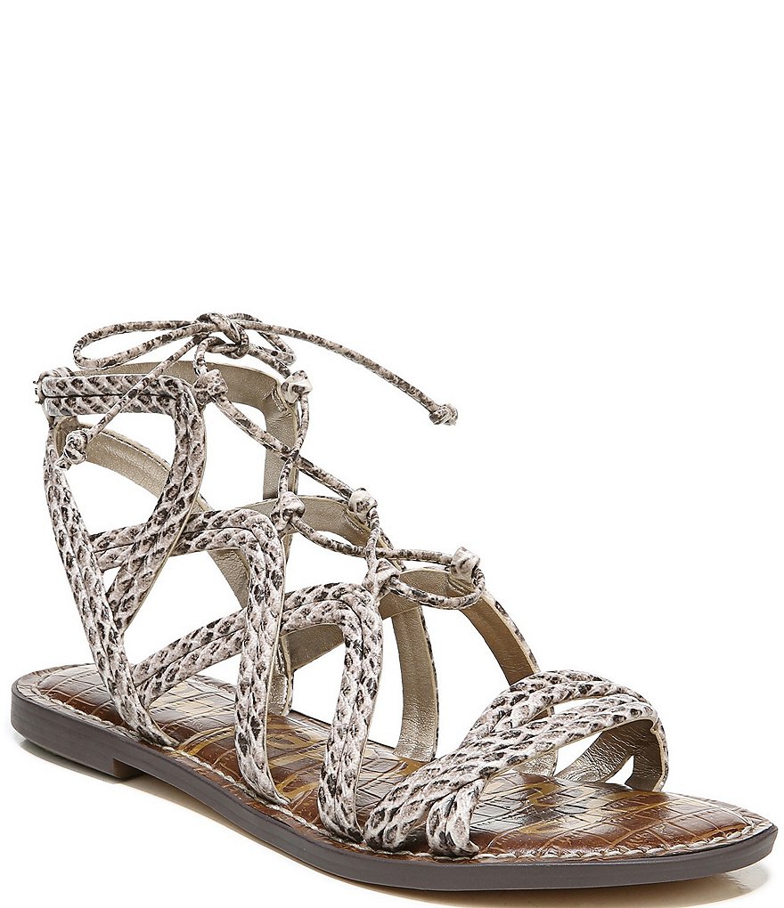Sam Edelman Gasha Strappy Snake Printed Gladiator Sandals