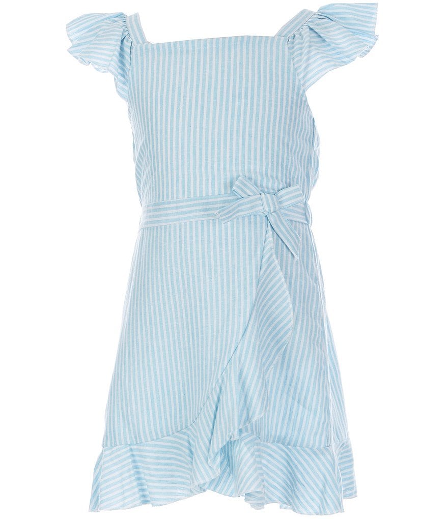 Habitual Little Girls 2T-6X Stripe Faux-Wrap Dress