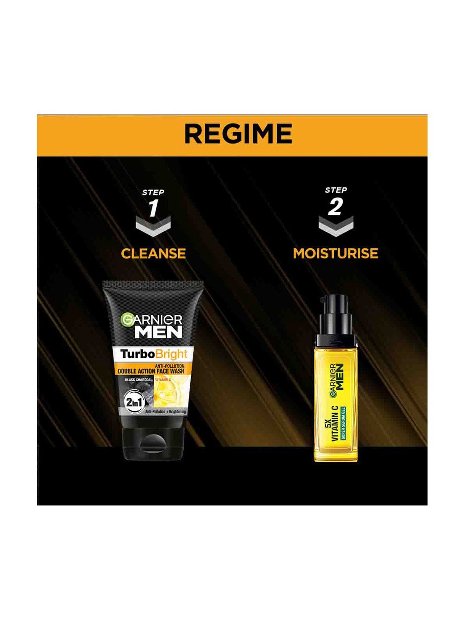 Garnier Men Turbo Bright Anti-Pollution Double Action Face Wash - 100 gm