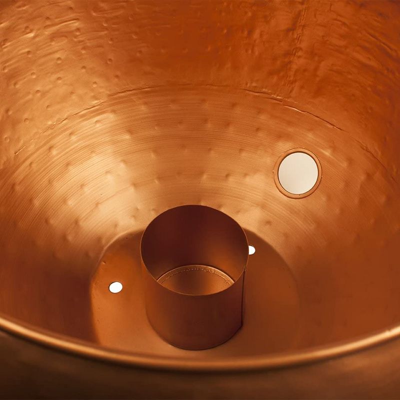 Liberty Garden Products Viper Steel Outdoor Garden Hose Holder Pot For Hoses Up To 100 Feet with Drainage Holes for Backyard, Garden, or Home, Bronze