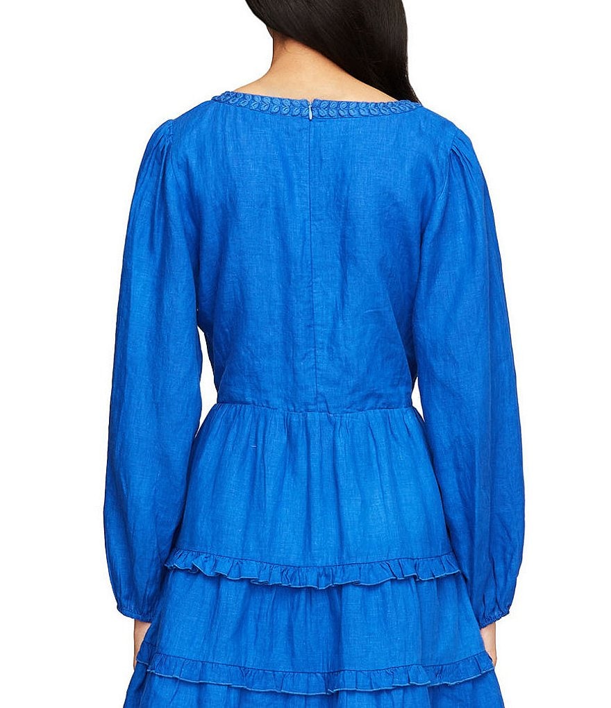 Roller Rabbit Long Sleeve Tiered Linen Naema Dress