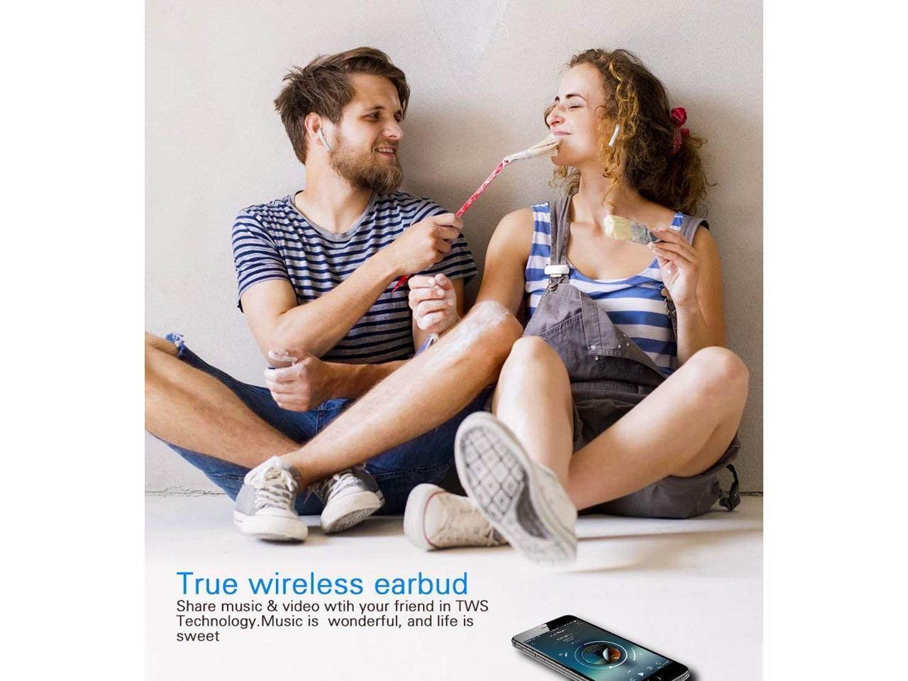 Wireless Earbuds Bluetooth Headphones Stereo Earphone with Built-In Mic with Charging Case Cordless Sport Headsets for AirPods iPhone XS XR X 8 7 plus 6 6s plus Android Samsung Galaxy