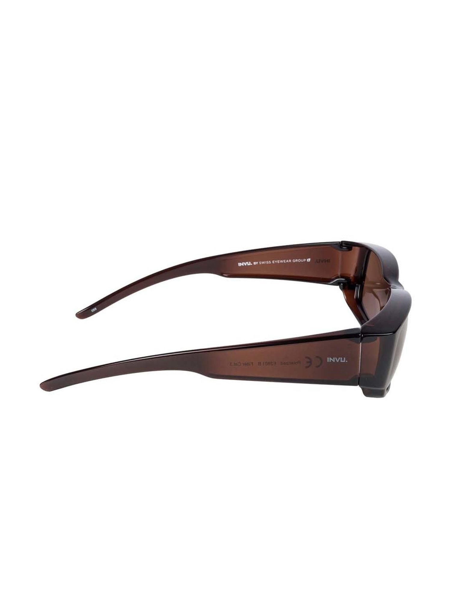 INVU Brown Rectangular UV Protection Sunglasses for Men