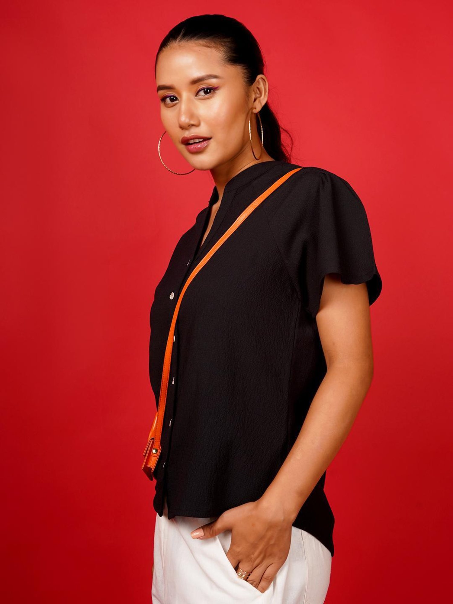 Zink London Black Regular Fit Top