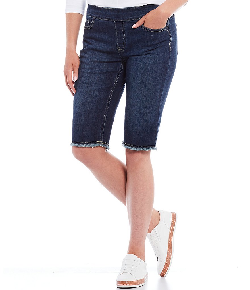 Westbound Petite Size the PARK AVE fit Indigo Skimmer Shorts