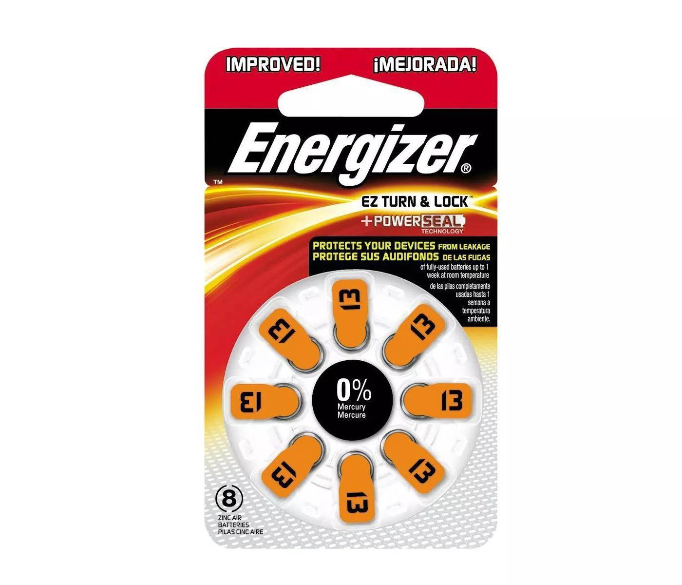 ENERGIZER-BATTERIES AZ13DP-8 HEARING AID SIZE 13 8-PK