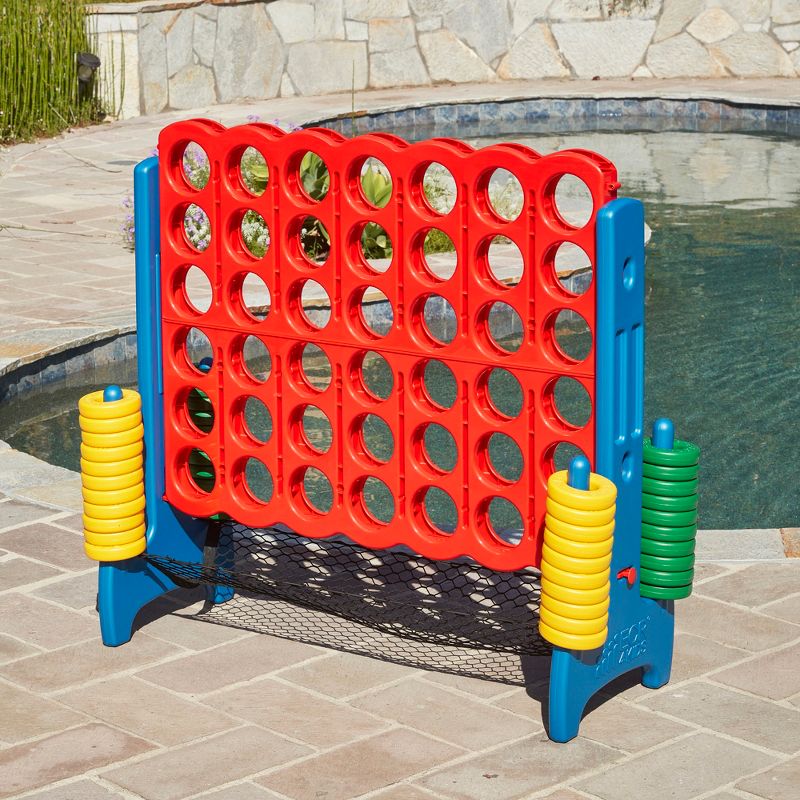 ECR4Kids Jumbo 4-to-Score Game Set with Carry Bag and Ring Net, Jumbo Connect-All-4 Game, 4 ft tall