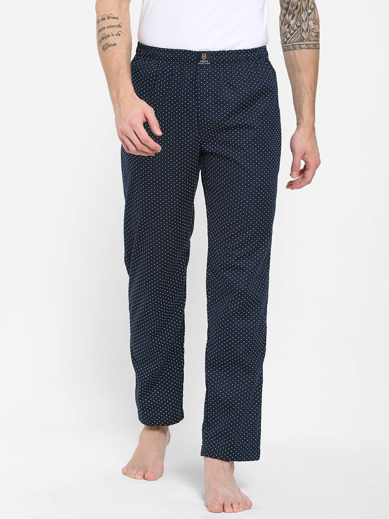 Urban Scottish Navy Regular Fit Printed Lounge Pants