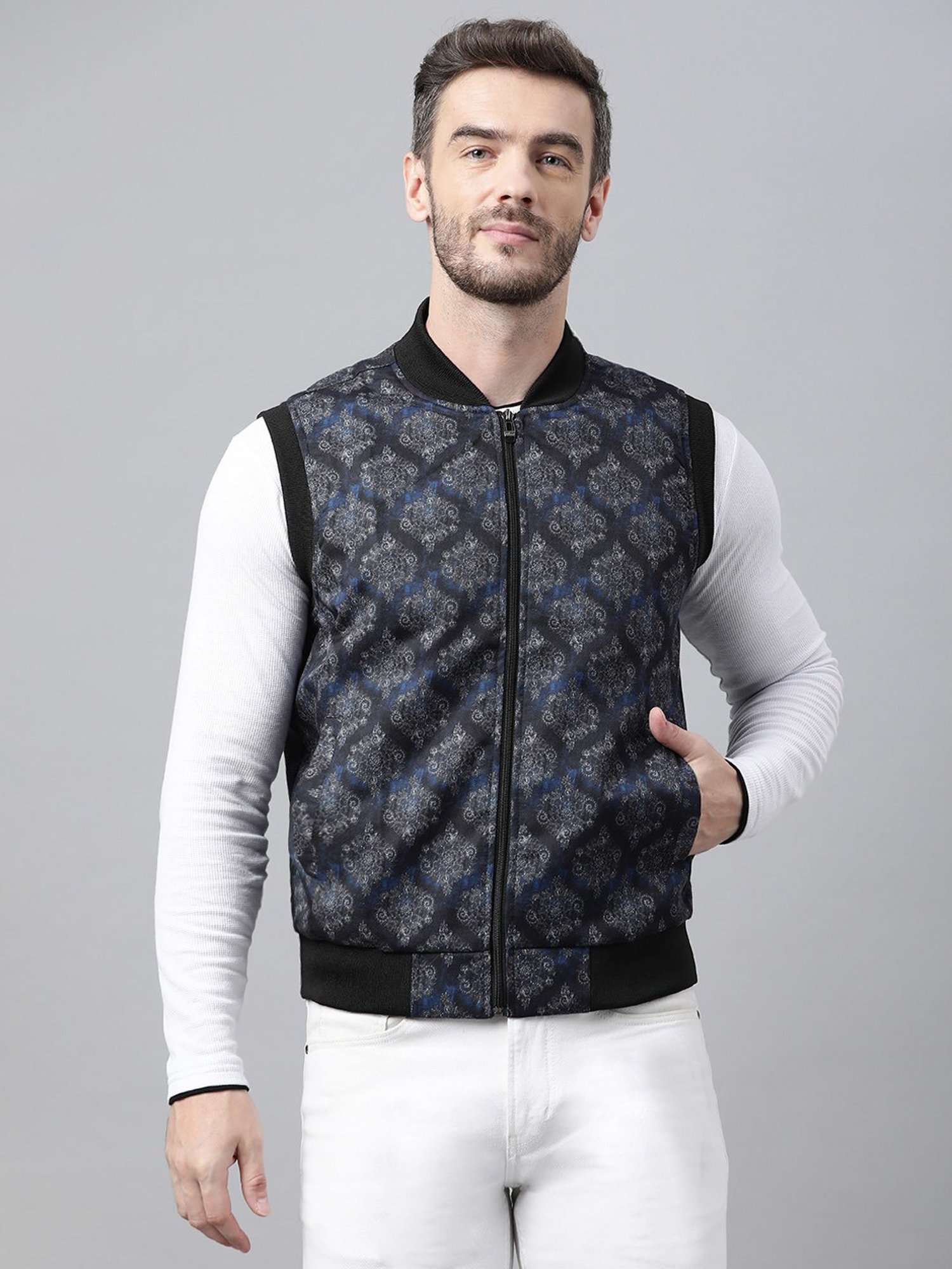 Hummel Grey Regular Fit Bomber Jacket