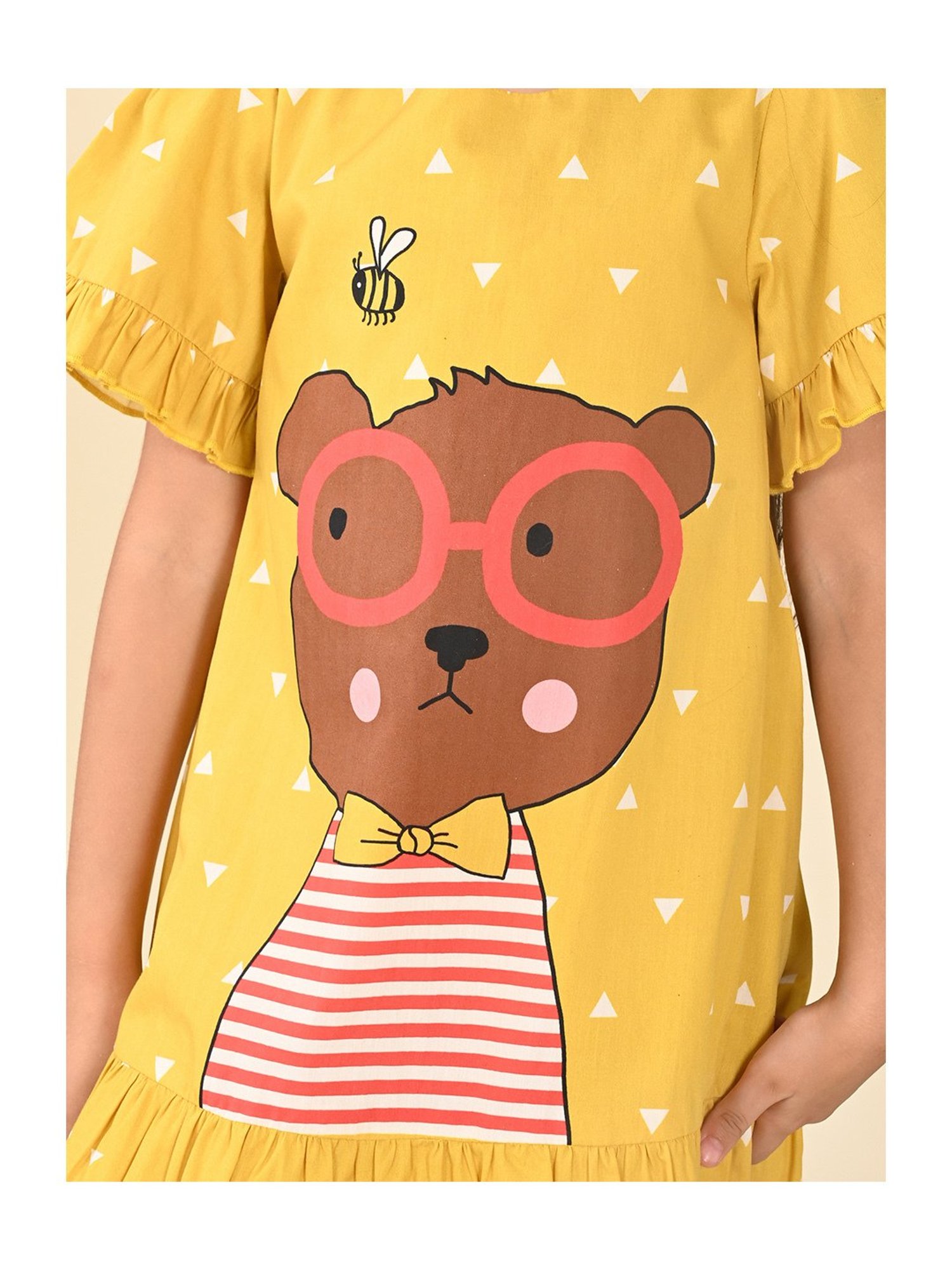 LilPicks Kids Yellow Printed Dress