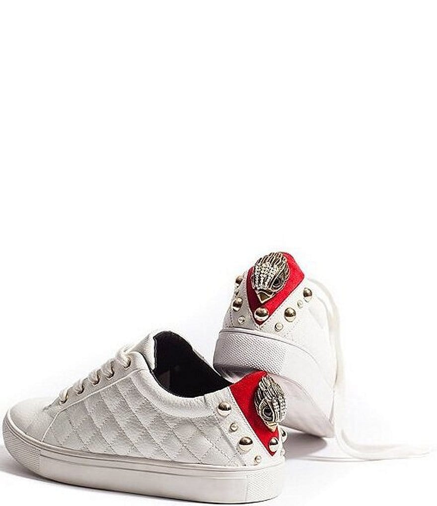 Kendall + Kylie Women's Anthracite Leopard EZORA 2.0 Low Top Lace Up Multi Sneakers