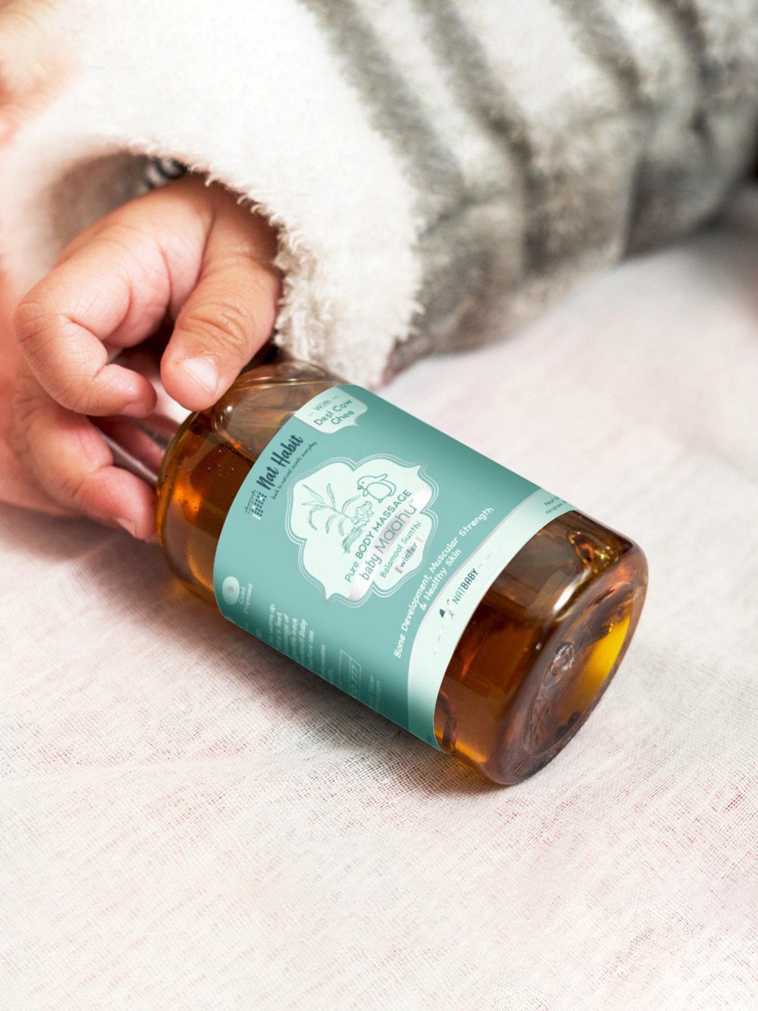 Nat Habit Balamool Nimbuka Winter Baby Maahu Pure Body Massage Oil - 200 ml