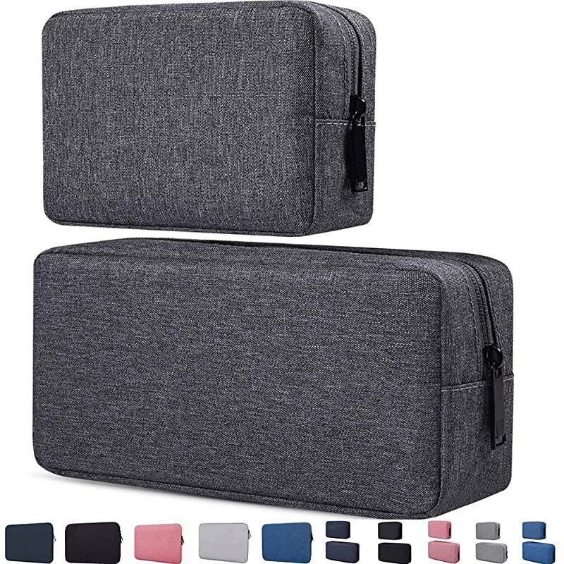 Accessories Case Durable Small Accessories Storage Bag Compatible Laptop Charger Various USB Cables Cords and Power Travel Gadget Carry Bag Dark GraySmall+Big