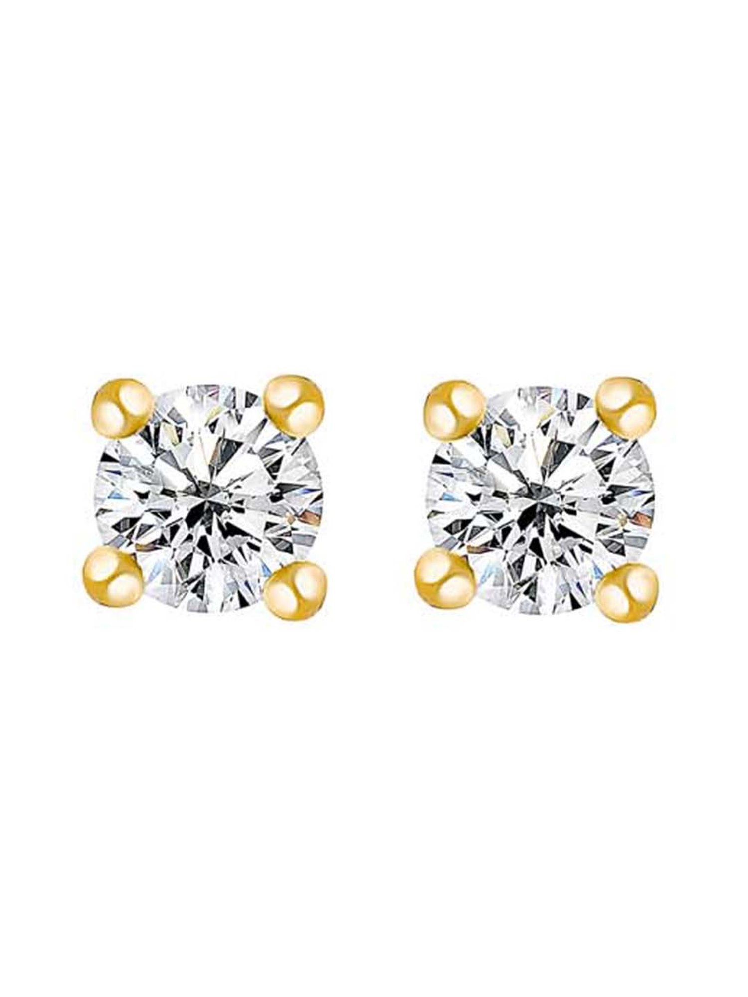 Silberry 925 Sterling Silver 18k Gold Plated Classic 4mm Stud Earrings for Women