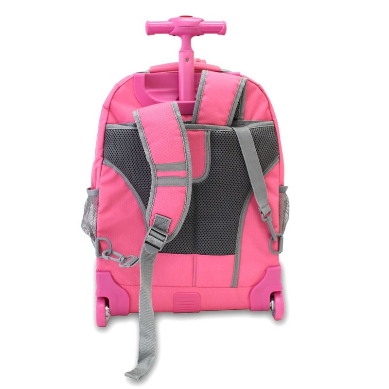 J World 16.5" Daisy Rolling Backpack - Pink