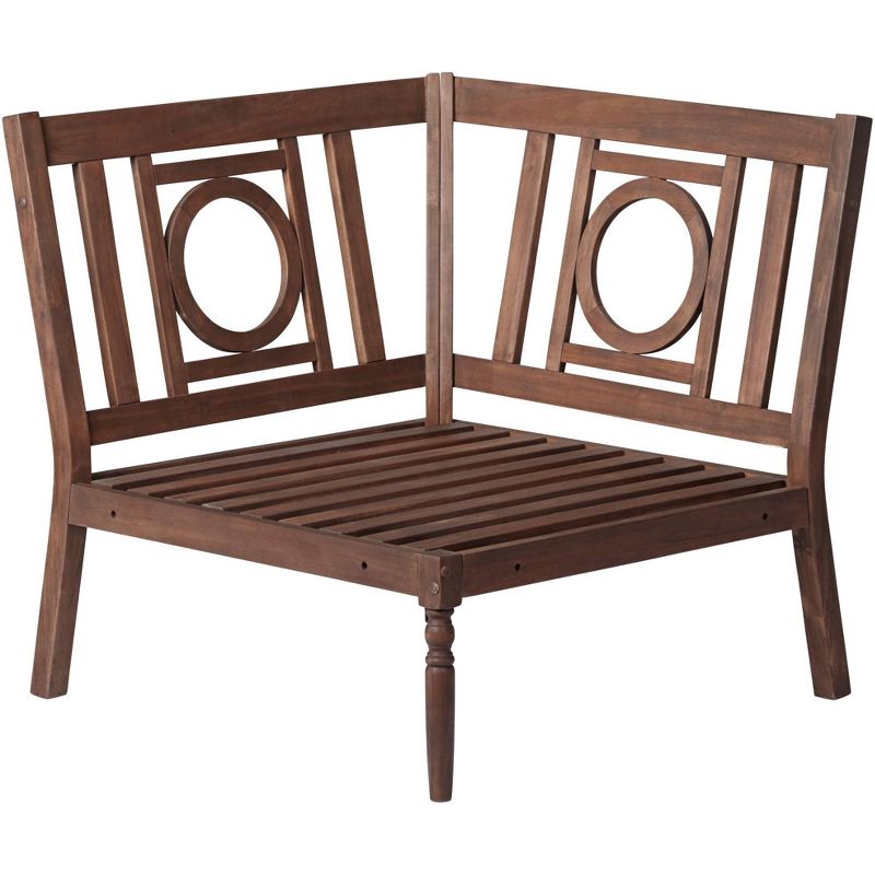 Teal Island Designs Napa Modular Natural Dark Oil Acacia Corner Chair