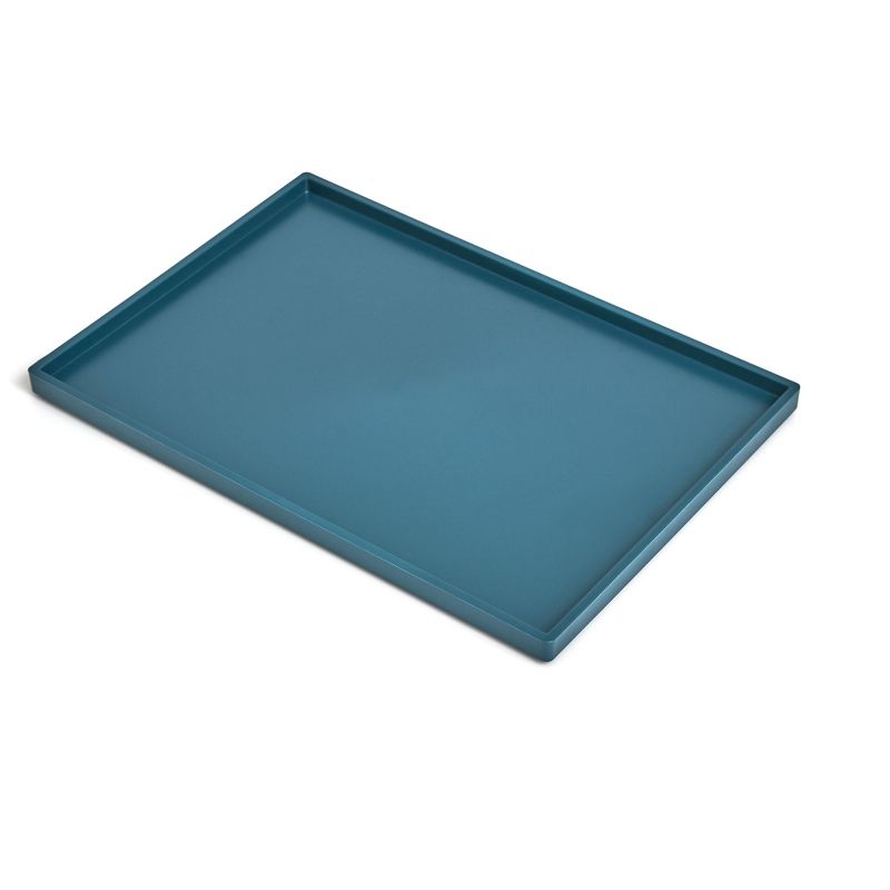 TRU RED Slim Stackable Plastic Tray, Teal TR55268 