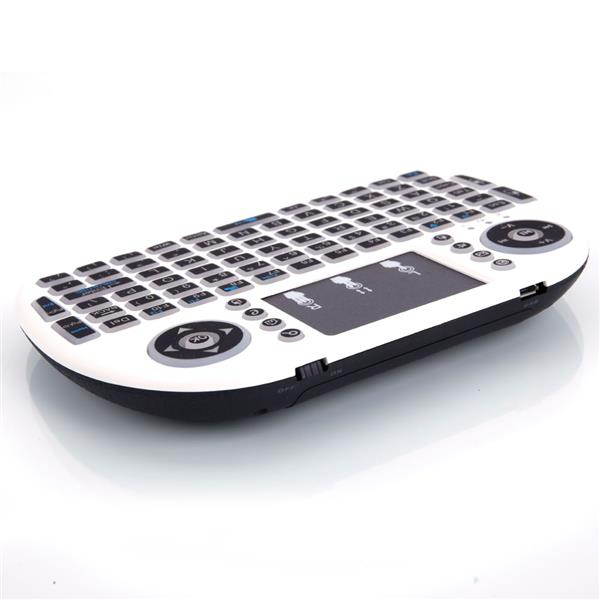 MINI i8 2.4GHz 3-color Backlight Wireless Keyboard with Touchpad White