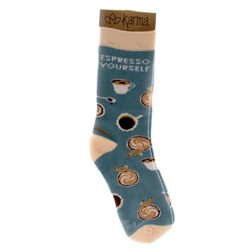 Novelty Socks 12.0" Coffee Crew Socks Espresso Yourself Karma  -  Socks
